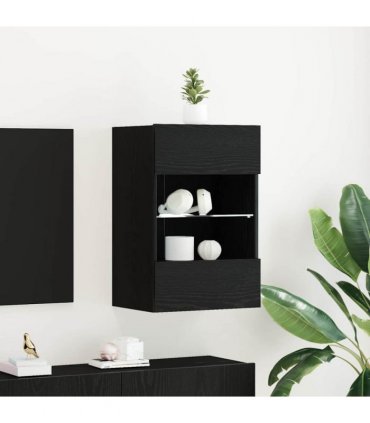 vidaXL TV Cabinet Set 2 pcs Black 40 x 30 x 60.5 cm Engineered Wood