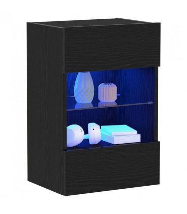 vidaXL TV Cabinet Set 2 pcs Black 40 x 30 x 60.5 cm Engineered Wood