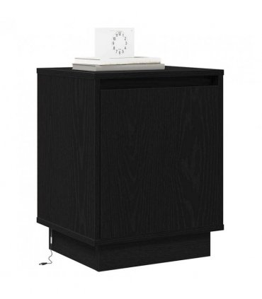 vidaXL Bedside Cabinet 2 pcs Black Oak 39 x 34.5 x 50 cm