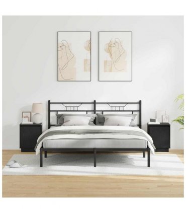 vidaXL Bedside Cabinet 2 pcs Black Oak 39 x 34.5 x 50 cm