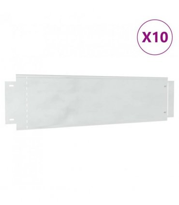 vidaXL Lawn Edgings 10 pcs Silver 100 x 25 x 0.07 cm Galvanised Steel