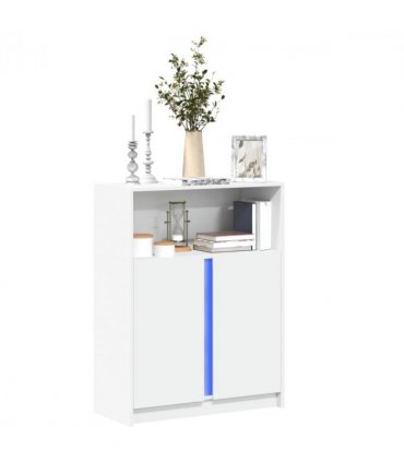 vidaXL Sideboard with LED White 77x34x100 cm Engineered Wood