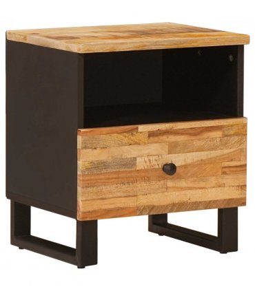 vidaXL Bed cabinet with Drawer Brown 40 x 33 x 46 cm Solid Mango Wood