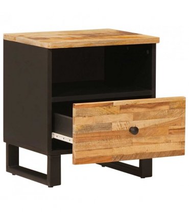 vidaXL Bed cabinet with Drawer Brown 40 x 33 x 46 cm Solid Mango Wood