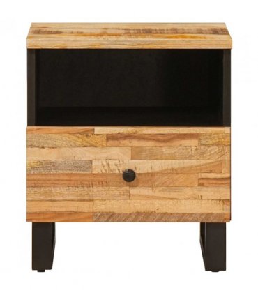 vidaXL Bed cabinet with Drawer Brown 40 x 33 x 46 cm Solid Mango Wood