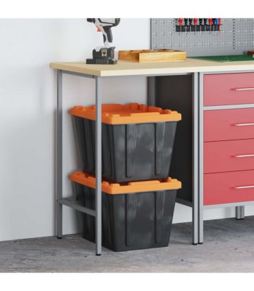 vidaXL Corner Table Grey 55 x 55 x 85 cm Steel and Engineered Wood