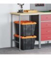 vidaXL Corner Table Grey 55 x 55 x 85 cm Steel and Engineered Wood