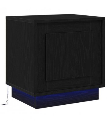 vidaXL Bedside Cabinet Black 44 x 34.5 x 45 cm Engineered Wood