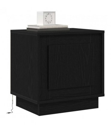 vidaXL Bedside Cabinet Black 44 x 34.5 x 45 cm Engineered Wood