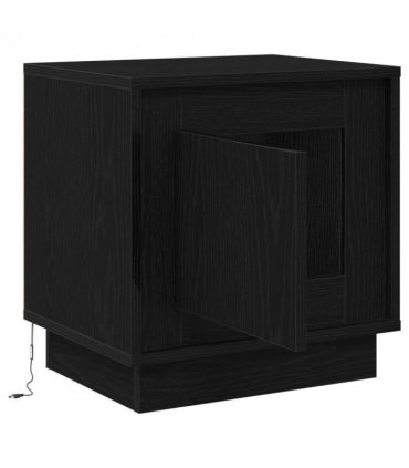 vidaXL Bedside Cabinet Black 44 x 34.5 x 45 cm Engineered Wood