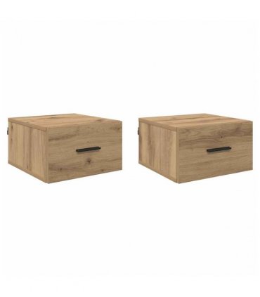 vidaXL Bedside Cabinet with Drawer 2 pcs Artisan oak 35 x 35 x 20 cm