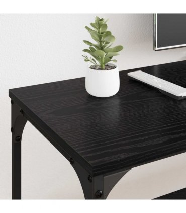 vidaXL TV Cabinet Black Oak 201 x 35 x 45 cm Engineered Wood and Iron