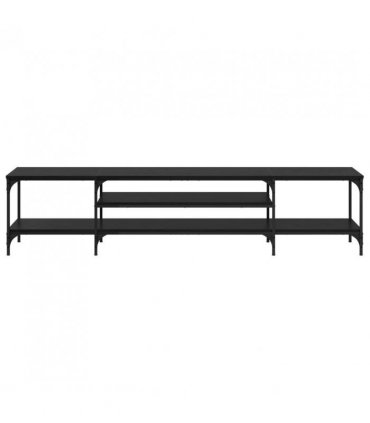 vidaXL TV Cabinet Black Oak 201 x 35 x 45 cm Engineered Wood and Iron