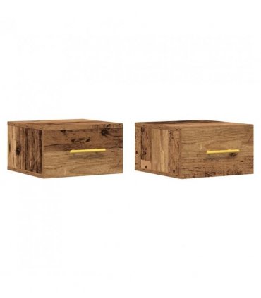 vidaXL Bedside Cabinet 2 pcs Old Wood 35 x 35 x 20 cm Engineered Wood