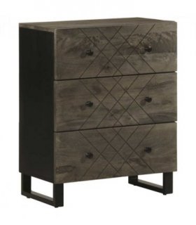 vidaXL Sideboard Black 60x33x75 cm Solid Wood Mango