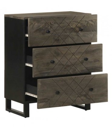 vidaXL Sideboard Black 60x33x75 cm Solid Wood Mango