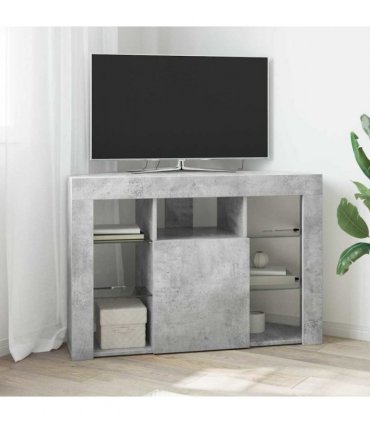 vidaXL Corner LED TV Cabinet Concrete Grey 100x40x68cm Engineered Wood