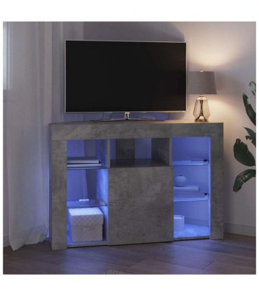 vidaXL Corner LED TV Cabinet Concrete Grey 100x40x68cm Engineered Wood