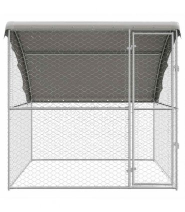vidaXL Dog Kennel with Storage Silver 2 x 2 x 2 m Galvanised steel