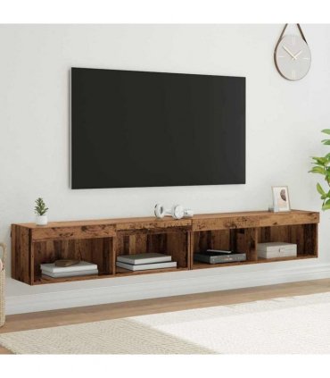 vidaXL TV Cabinet Set 2 pcs Old Wood 100 x 30 x 30 cm Engineered Wood