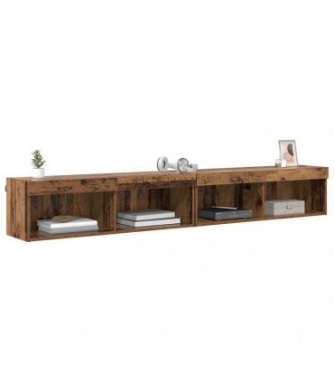 vidaXL TV Cabinet Set 2 pcs Old Wood 100 x 30 x 30 cm Engineered Wood