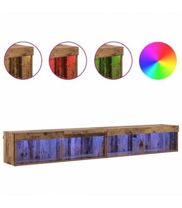 vidaXL TV Cabinet Set 2 pcs Old Wood 100 x 30 x 30 cm Engineered Wood