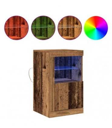 vidaXL LED Sideboard 2 pcs Old Wood 41 x 37 x 67 cm Engineered Wood