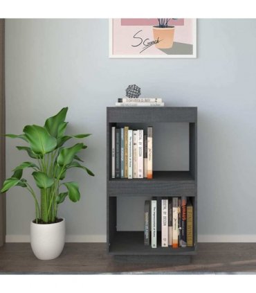 vidaXL Book Cabinet Grey 40x35x71 cm Solid Pinewood
