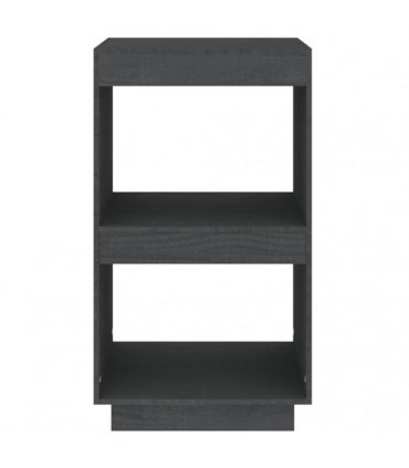 vidaXL Book Cabinet Grey 40x35x71 cm Solid Pinewood