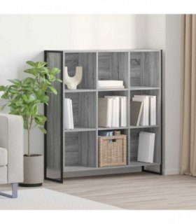 vidaXL Book Cabinet Grey Sonoma 99.5 x 30 x 108.5 cm Engineered Wood