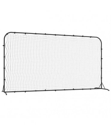 vidaXL Football Rebounder Net Black 366x90x183 cm HDPE