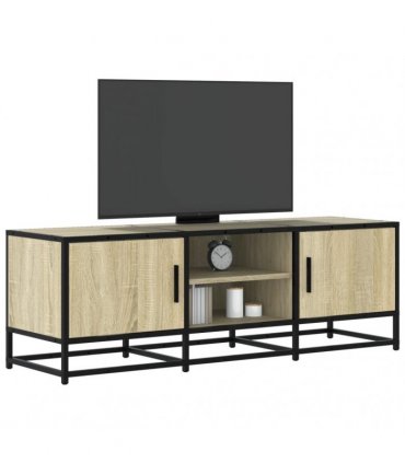 vidaXL TV Cabinet Sonoma Oak 120x35x41 cm Engineered Wood and Metal
