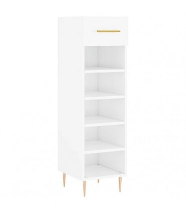vidaXL Shoe Cabinet High Gloss White 30x35x105 cm Engineered Wood