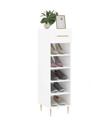 vidaXL Shoe Cabinet High Gloss White 30x35x105 cm Engineered Wood