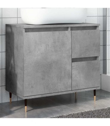 vidaXL Bathroom Cabinet Concrete Grey 65x33x60 cm Engineered Wood