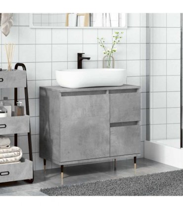 vidaXL Bathroom Cabinet Concrete Grey 65x33x60 cm Engineered Wood