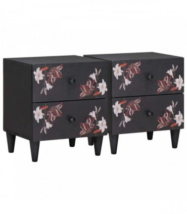 vidaXL Bedside Table 2 pcs Brown 40 x 33.5 x 46 cm Solid Mango Wood