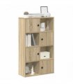 vidaXL Bookcase Sonoma Oak 60x24x101.5 cm Engineered Wood