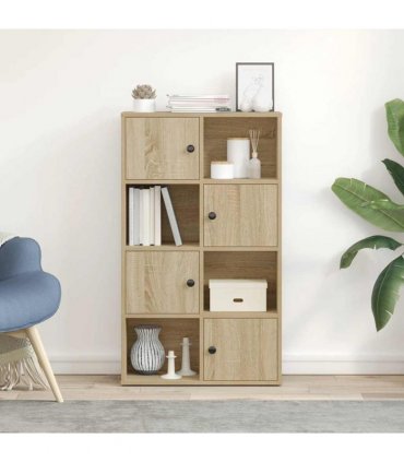 vidaXL Bookcase Sonoma Oak 60x24x101.5 cm Engineered Wood