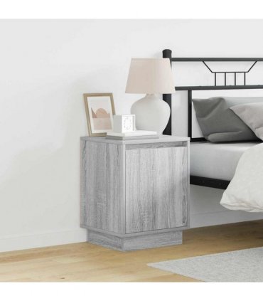 vidaXL Bedside Cabinet 2 pcs Grey 39 x 34.5 x 50 cm Engineered wood