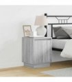 vidaXL Bedside Cabinet 2 pcs Grey 39 x 34.5 x 50 cm Engineered wood