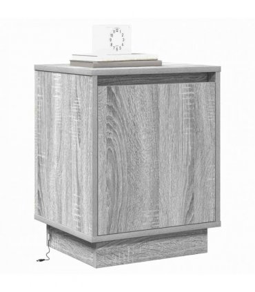 vidaXL Bedside Cabinet 2 pcs Grey 39 x 34.5 x 50 cm Engineered wood