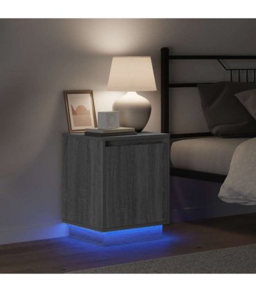 vidaXL Bedside Cabinet 2 pcs Grey 39 x 34.5 x 50 cm Engineered wood