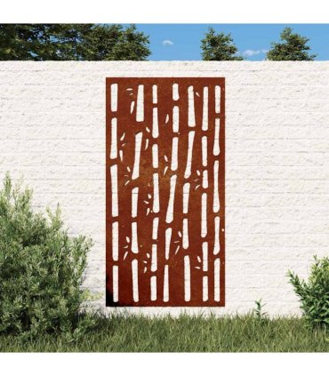 vidaXL Garden Wall Decoration 105x55 cm Corten Steel Bamboo Design