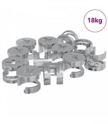 vidaXL Cam Lock Nuts 8372 pcs Silver Metal