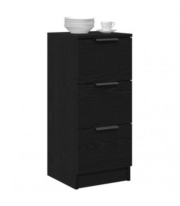 vidaXL Sideboard 2 pcs Black Oak 30 x 30 x 70 cm Engineered Wood