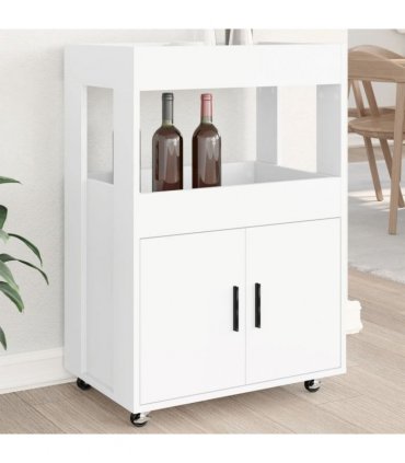 vidaXL Bar Cart White 60x39.5x89 cm Engineered Wood