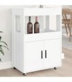vidaXL Bar Cart White 60x39.5x89 cm Engineered Wood