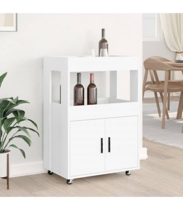 vidaXL Bar Cart White 60x39.5x89 cm Engineered Wood