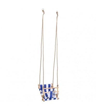 vidaXL Baby Swing with Safety Belt Cotton Wood Blue